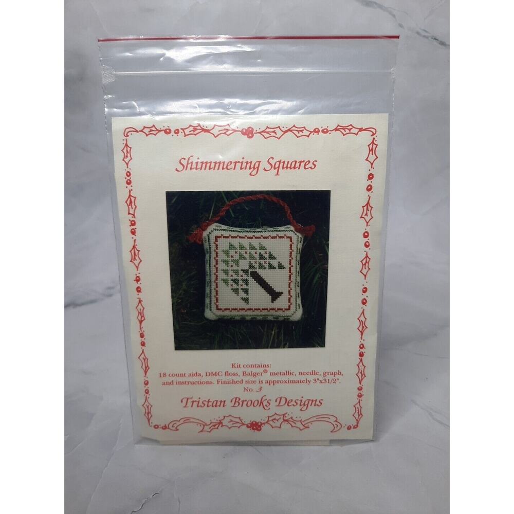 Tristan Brooks Designs Counted Cross Stitch Kit Shimmering Squares Pine Tree